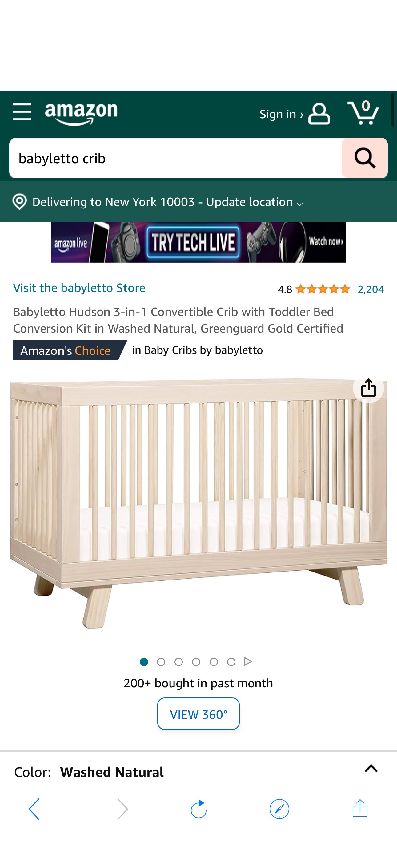 Amazon.com : Babyletto Hudson 3-in-1 Convertible Crib with Toddler Bed Conversion Kit in White, Greenguard Gold Certified , 53.75x29.75x35 Inch (Pack of 1) : Baby