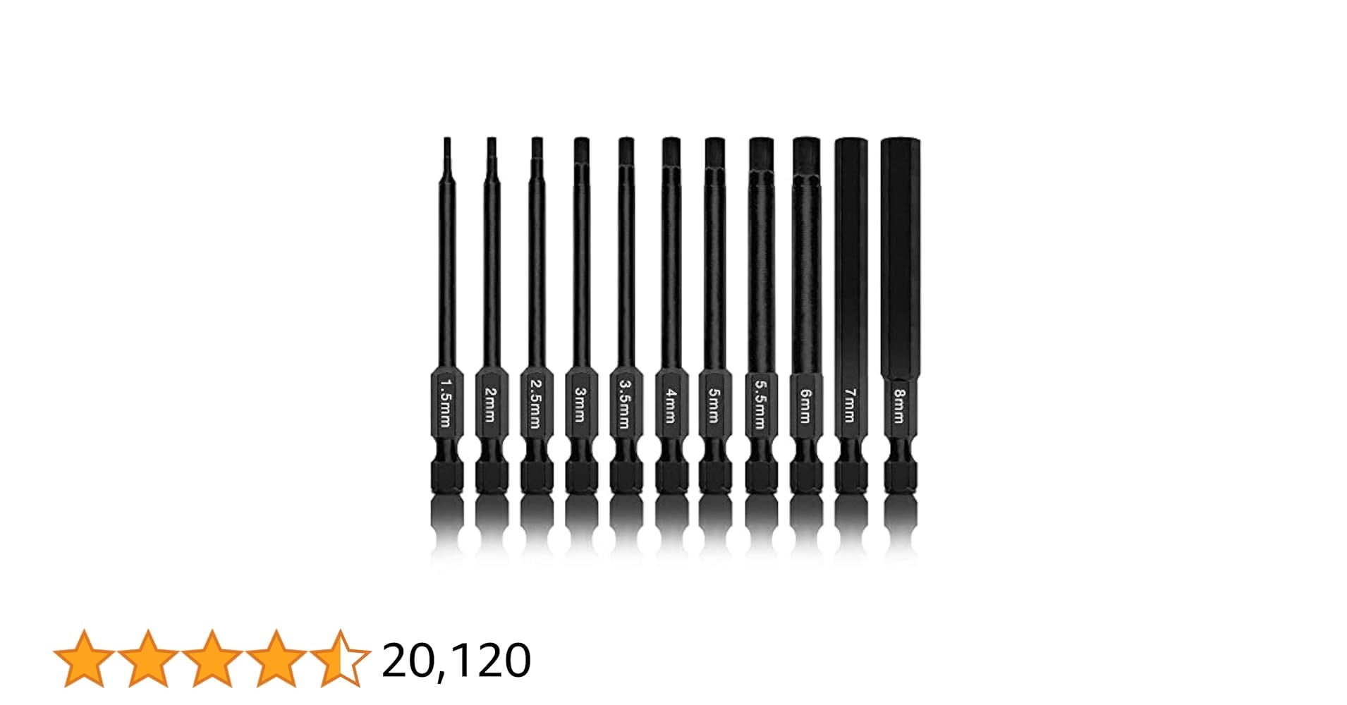 NEIKO 01148A Hex Allen Power Bit Set, 11-Piece Metric Sizes 1.5mm to 8mm | Magnetic Head Bits 3 Quick Release Shanks Premium S2 Steel Compatible with Drills and Impact Drivers