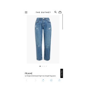 $118 Mid denim Le Original distressed high-rise straight-leg jeans | FRAME | THE OUTNET