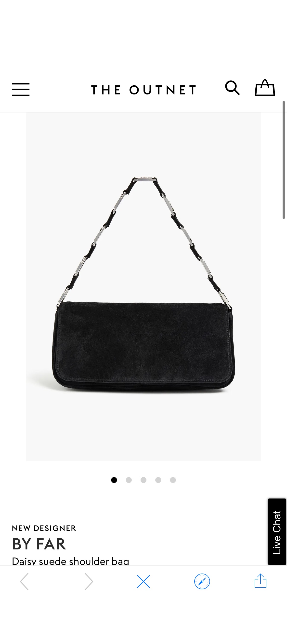 Black Daisy suede shoulder bag | BY FAR | THE OUTNET