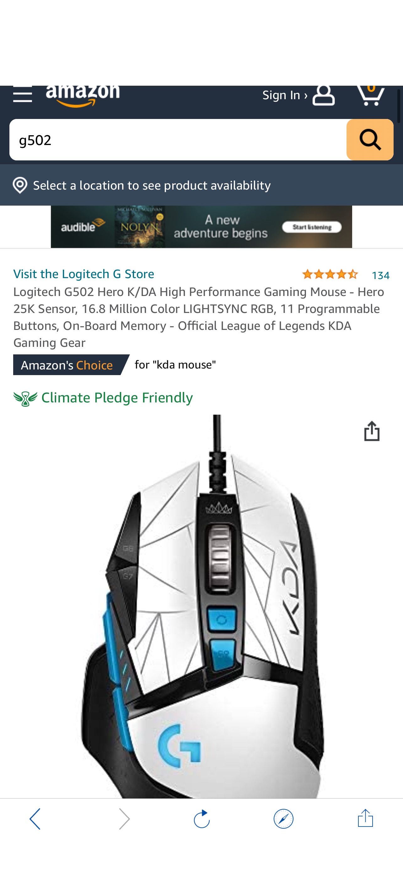 Amazon.com: Logitech G502 Hero K/DA High Performance Gaming Mouse 鼠标
