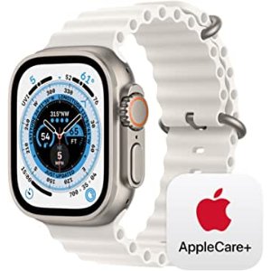 Apple Watch Ultra GPS + Cellular 49mm Titanium Case with White Ocean Band with AppleCare+
