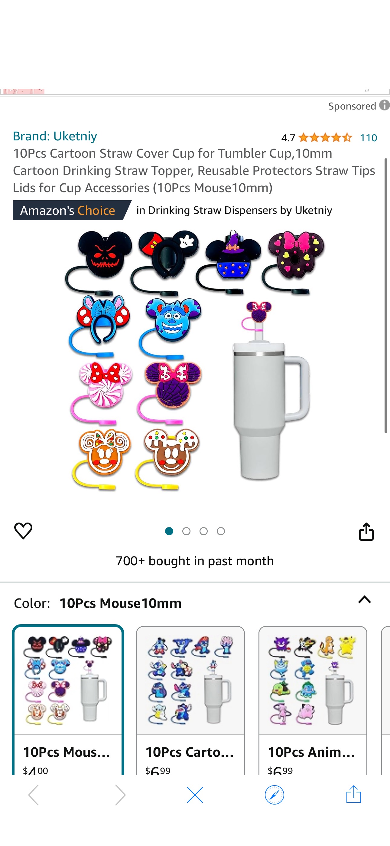 Amazon.com: 10Pcs Cartoon Straw Cover Cup for Tumbler Cup,10mm Cartoon Drinking Straw Topper, Reusable Protectors Straw Tips Lids for Cup Accessories (10Pcs Mouse10mm): Home & Kitchen
