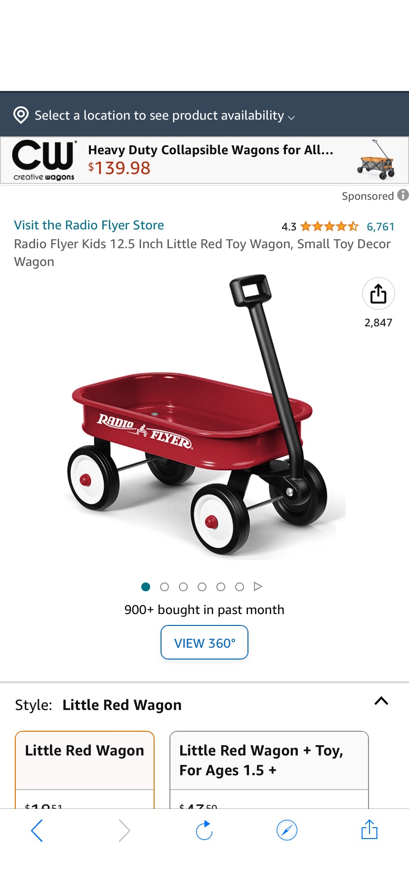 儿童小拖车Amazon.com: Radio Flyer Kids 12.5 Inch Little Red Toy Wagon, Small Toy Decor Wagon : Toys & Games