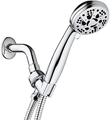 AquaDance High Pressure 6-Setting 3.5" Chrome Face Handheld Shower with Hose for the Ultimate Shower Experience! Officially Independently Tested to Meet Strict US Quality &手持喷头