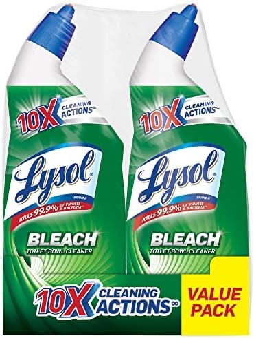 Amazon.com: Lysol Toilet Bowl Cleaner W. Bleach, 48oz (2x24oz), 10X Cleaning Power : Health & Household 马桶清洁剂2瓶