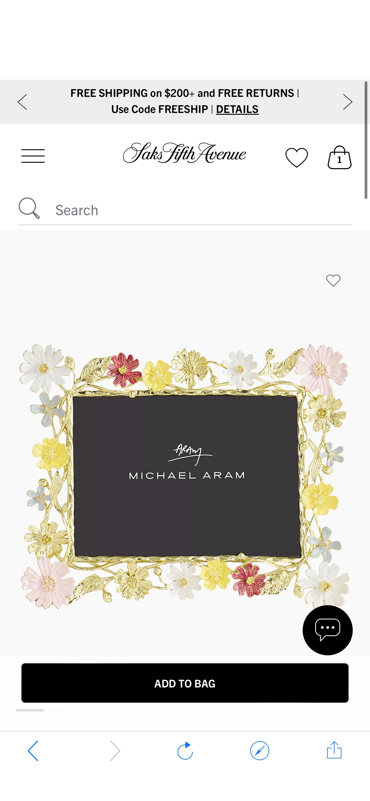 Shop Michael Aram Wildflowers 5'' x 7'' Frame | Saks Fifth Avenue