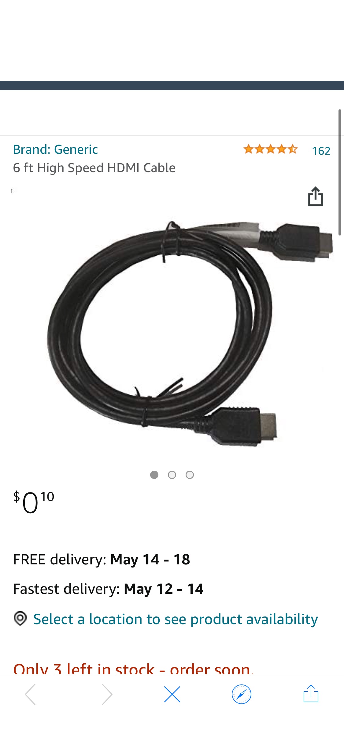 Amazon.com: 6 ft High Speed HDMI Cable: Home Audio & Theater HDMI数据线