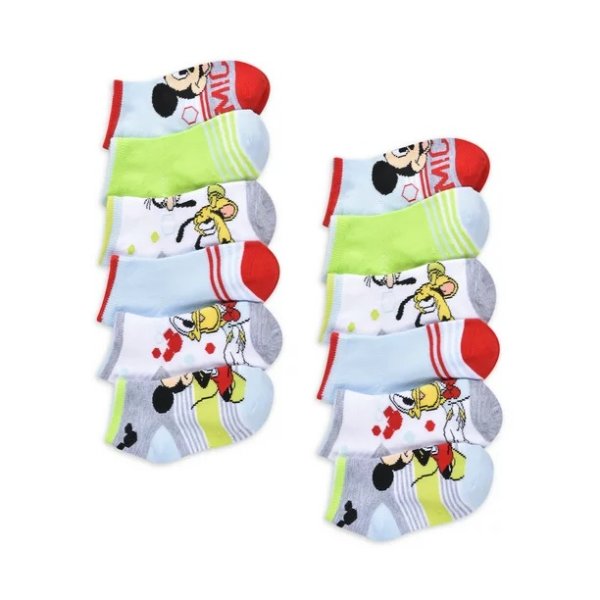 Mickey Mouse Baby and Toddler Boy Socks, 12-Pack