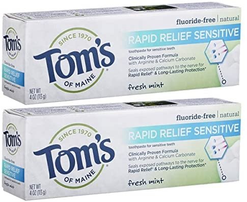 , Natural Rapid Relief Sensitive Toothpaste,4 Ounce, 2-Pack