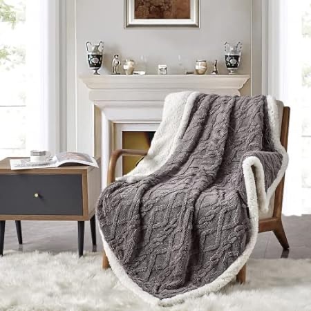 Amazon.com: Bedsure Sherpa Throw Blanket for Couch Sofa - Fuzzy Soft Cozy Blanket for Bed, Fleece Thick Warm Blanket for Winter, Grey, 50x60 Inches : Home & Kitchen