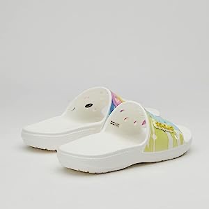 Amazon.com | Crocs Unisex Classic Graphic Slide Sandals, White/Multi, 6 US Men | Slides拖鞋