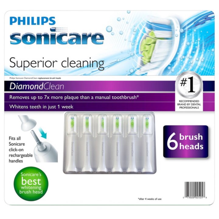 Philips Sonicare DiamondClean Replacement Brush Heads (6 pk.) 飞利浦钻石电动牙刷替换刷头6支装