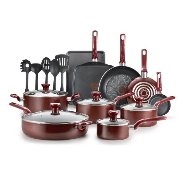 Easy Care Nonstick Cookware, 20 pieces Set, Red