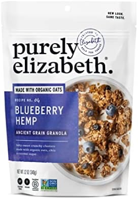 Amazon.com: purely elizabeth Ancient Grain Granola Certified Glutenfree Vegan NonGMO Coconut Sugar Delicious Healthy Snack , Blueberry Hemp, 12 Ounce: Granola Breakfast Cereals
