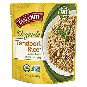 Tasty Bite Organic Tandoori Rice, Ready to Eat Microwaveable Cooked Rice, Vegan, 8.8 Ounce (Pack of 6)