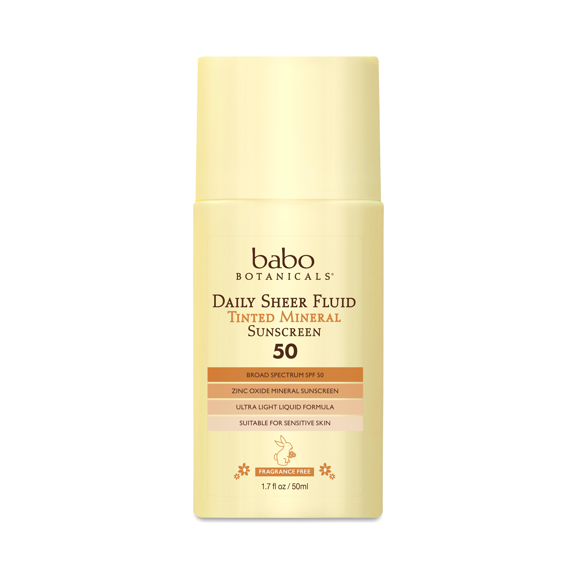Babo Botanicals Daily Sheer Fluid Tinted Sunscreen, SPF 50 | Thrive Market