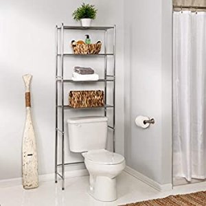 $28.98 卫生间收纳架 Honey-Can-Do 4-Tier Space Saver Shelf, Chrome, 24.02 L x 11.02 W x 67.72 H: