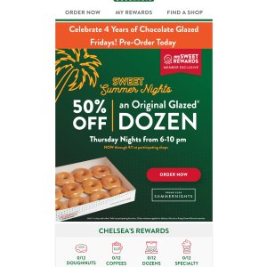 Krispy Kreme - Doughnuts, Coffee & Drinks 一打半价,只限今天