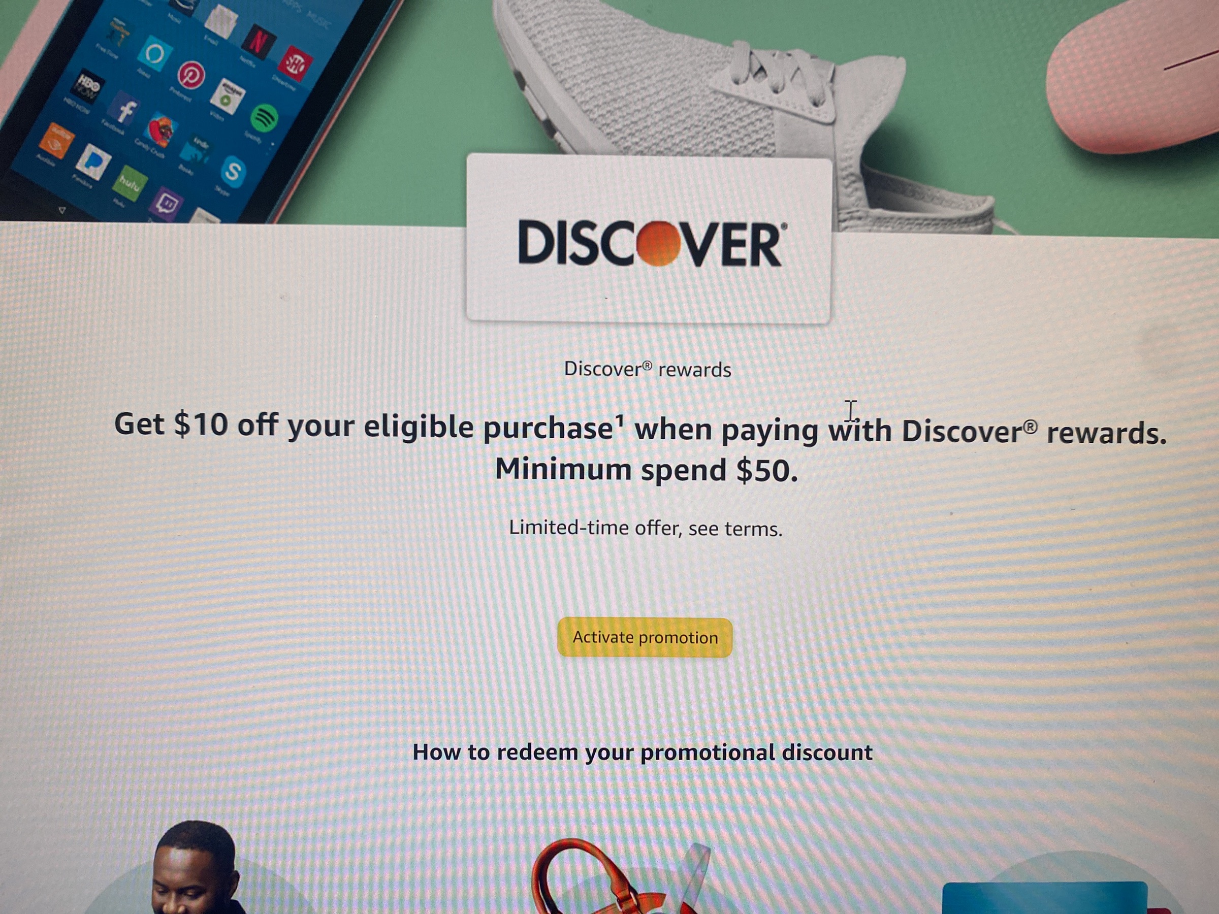 亚马逊，discover用rewards $0.01即可，满50-10