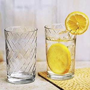 $5.99 Circleware雪佛龙水晶玻璃杯,四件套