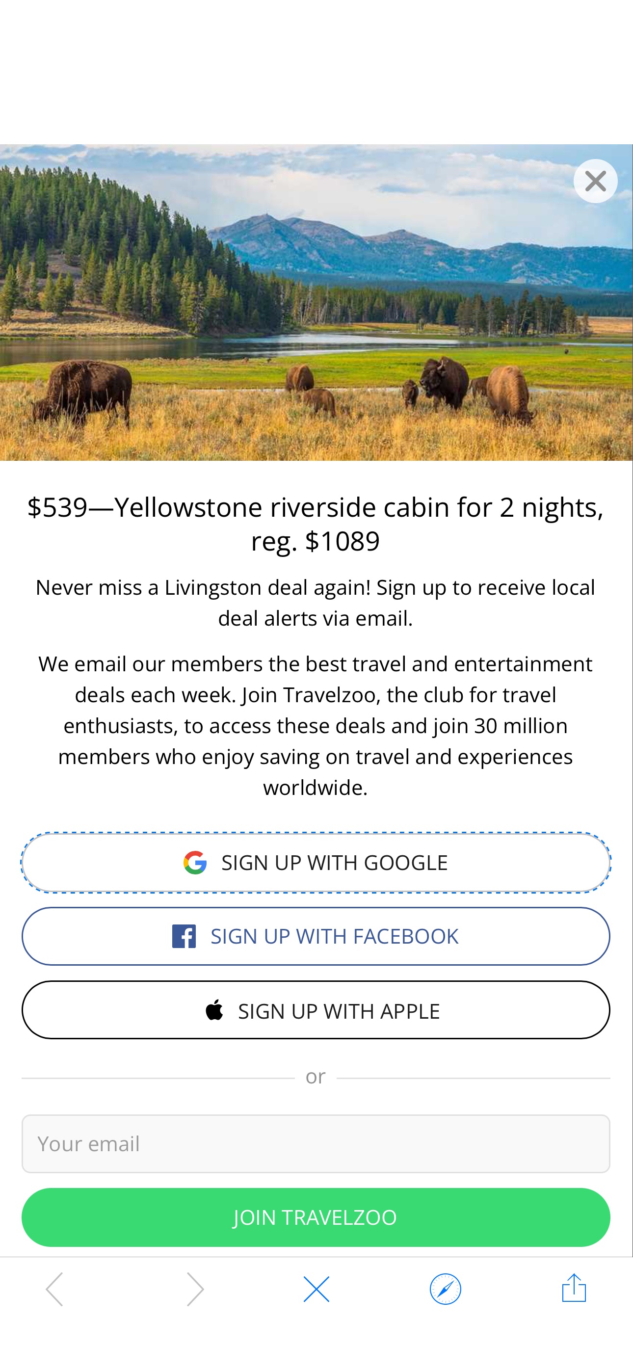 $539—Yellowstone riverside cabin for 2 nights, reg. $1089 | Travelzoo