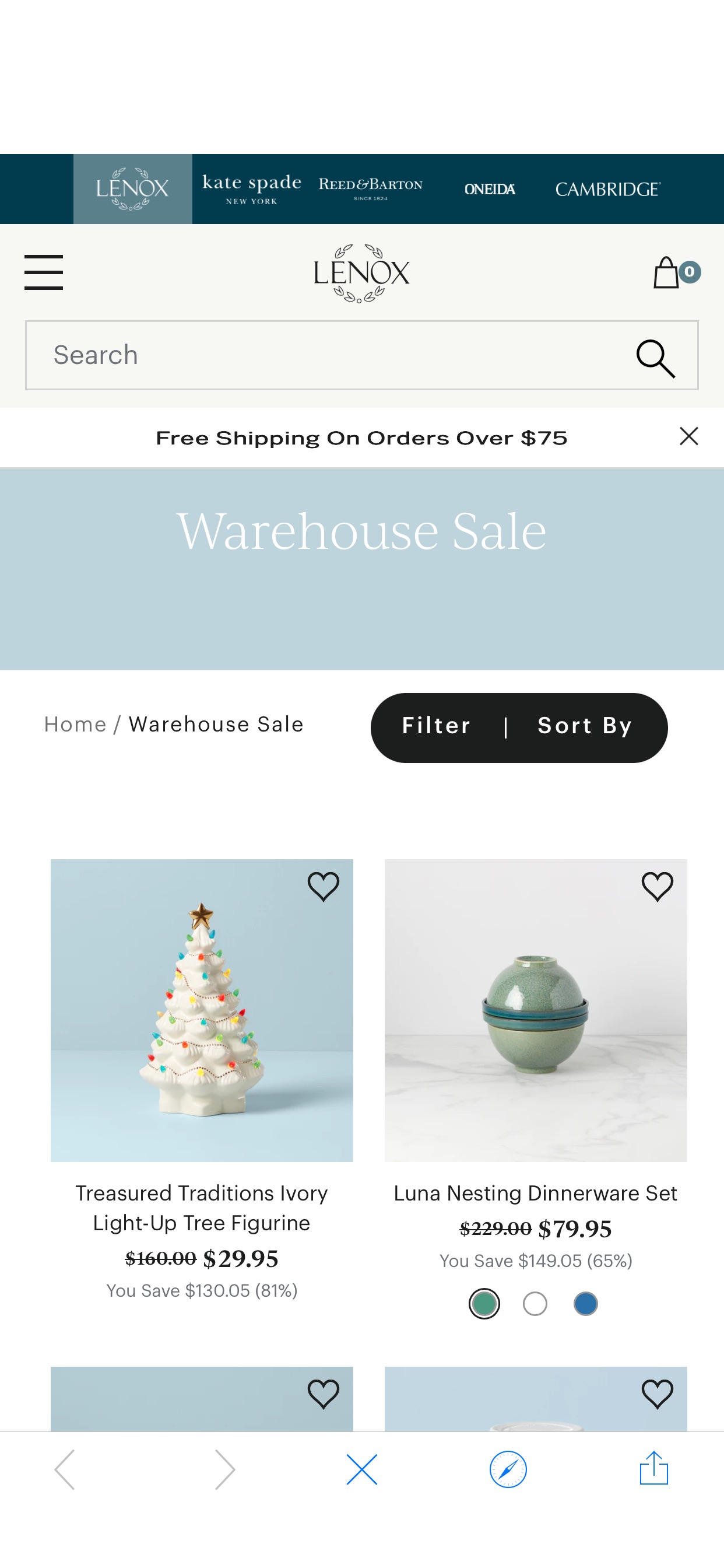 warehouse sale低至25折