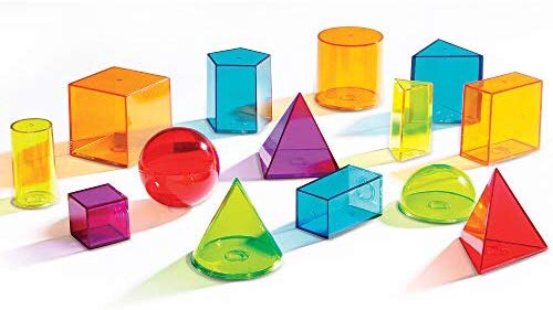 学习资源视图Amazon.com: Learning Resources View-Thru Geometric Solids, 14 Pieces: Toys & Games