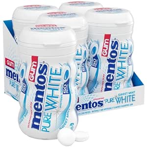Amazon.com : Mentos Pure White Sugar-Free Chewing Gum with Xylitol, Sweet Mint, 50 Piece Bottle (Bulk Pack of 4) : Grocery &amp; Gourmet Food