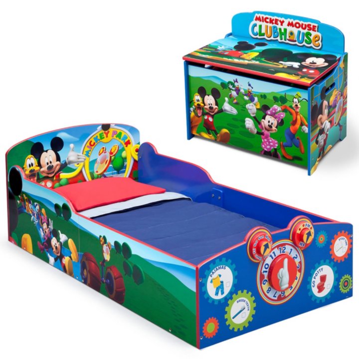 Delta Children Mickey Mouse 2-Piece Deluxe Toddler Bedroom Set  小童床两件套
