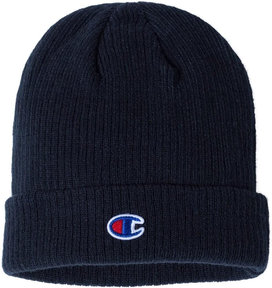 Champion Ribbed Knit Cap One Size Black at Amazon Men’s Clothing store