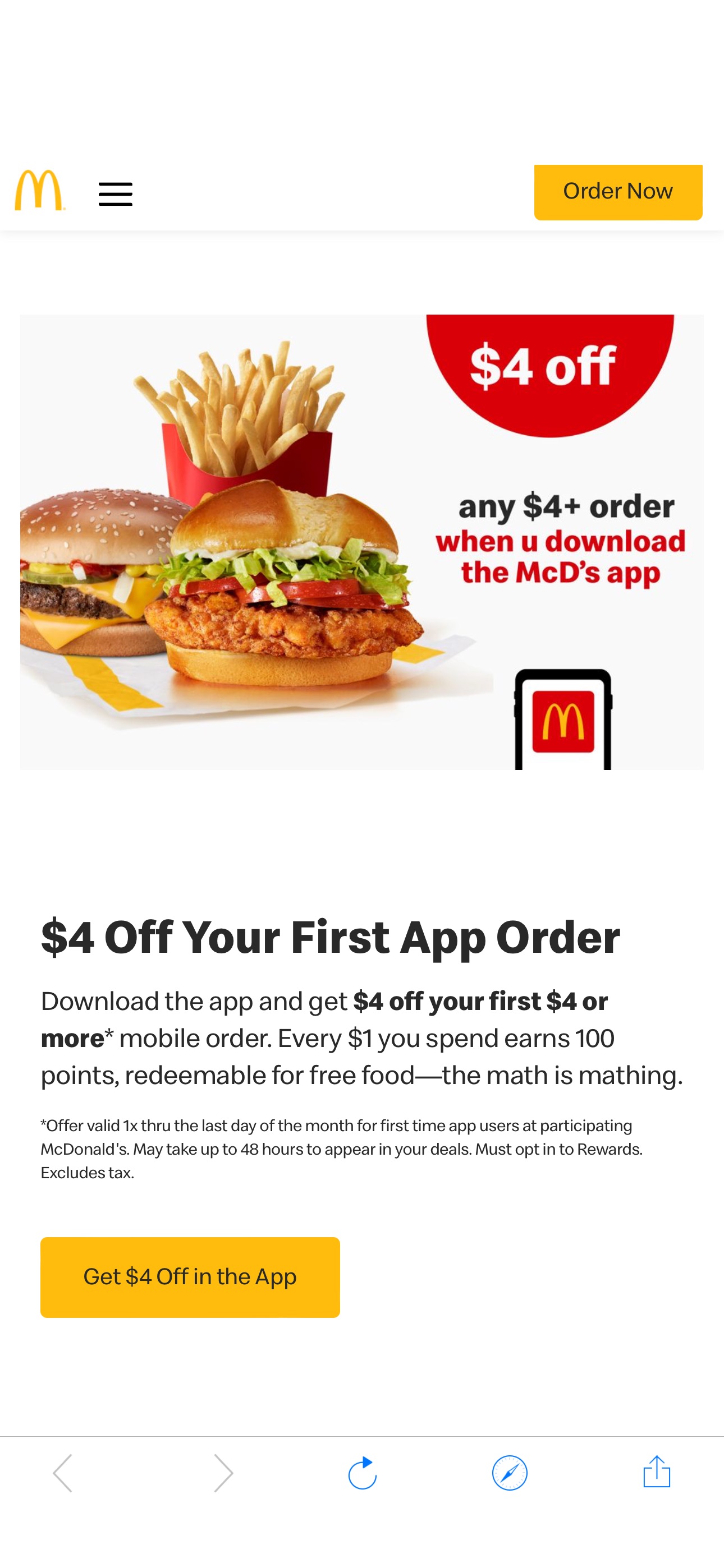 McDonald's: Burgers, Fries & More. Quality Ingredients省$4