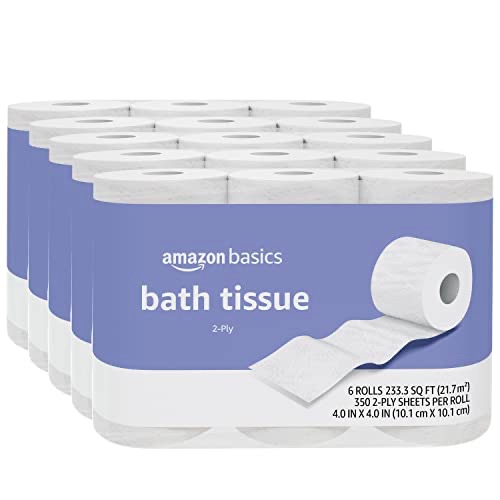 Amazon.com: Amazon Basics 2-Ply Toilet Paper, 30 Rolls (5 Packs of 6), White : Amazon Basics: Health & Household