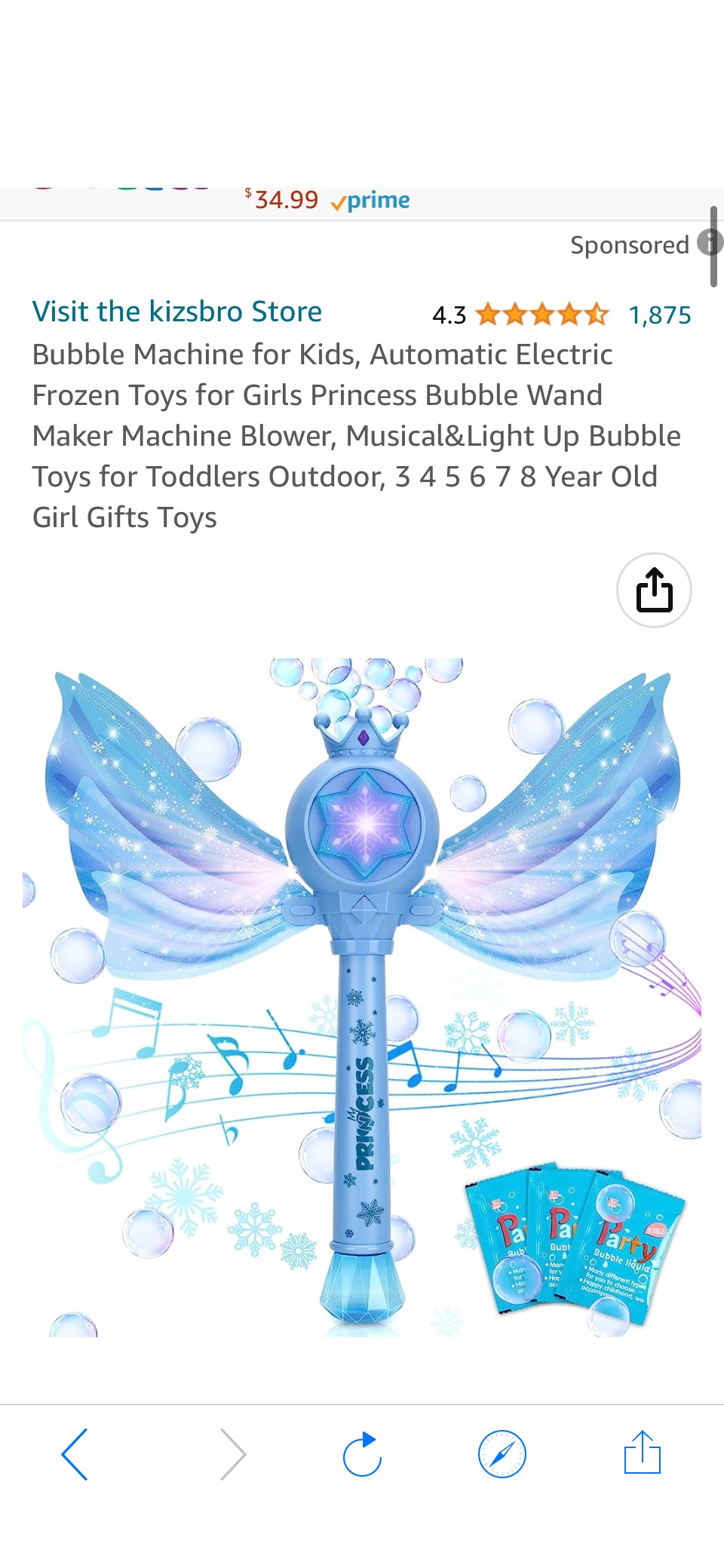 Amazon.com: Bubble Machine for Kids, Automatic Electric Frozen Toys for Girls Princess Bubble Wand Maker Machine Blower, Musical&Light原价39.99