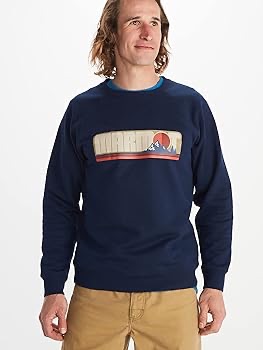 MARMOT Men's Montane Crew Neck Sweatshirt, Grey Heather, Large at Amazon Men’s Clothing store