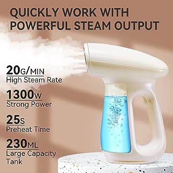 Bear Steamer for Clothes, Handheld Clothes Steamer,1300W Strong Power Garment Steamer with 230ml Tank,Fast Heat-up, Auto-Off, Steam Iron Fabric Wrinkle Remover with Brush for Home and Travel (230ml) :
