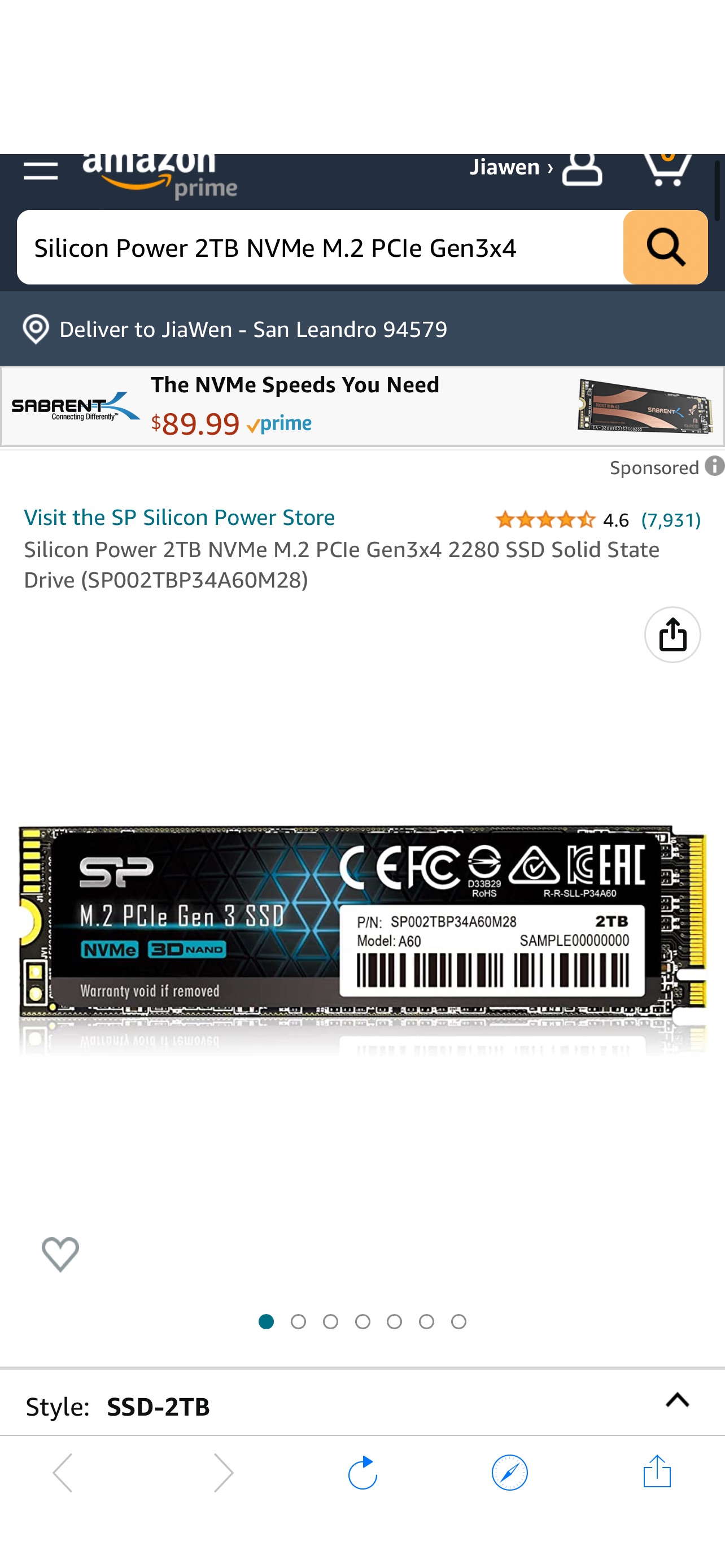 Amazon.com: Silicon Power 2TB NVMe M.2 PCIe Gen3x4 2280 SSD Solid State Drive (SP002TBP34A60M28) : Electronics