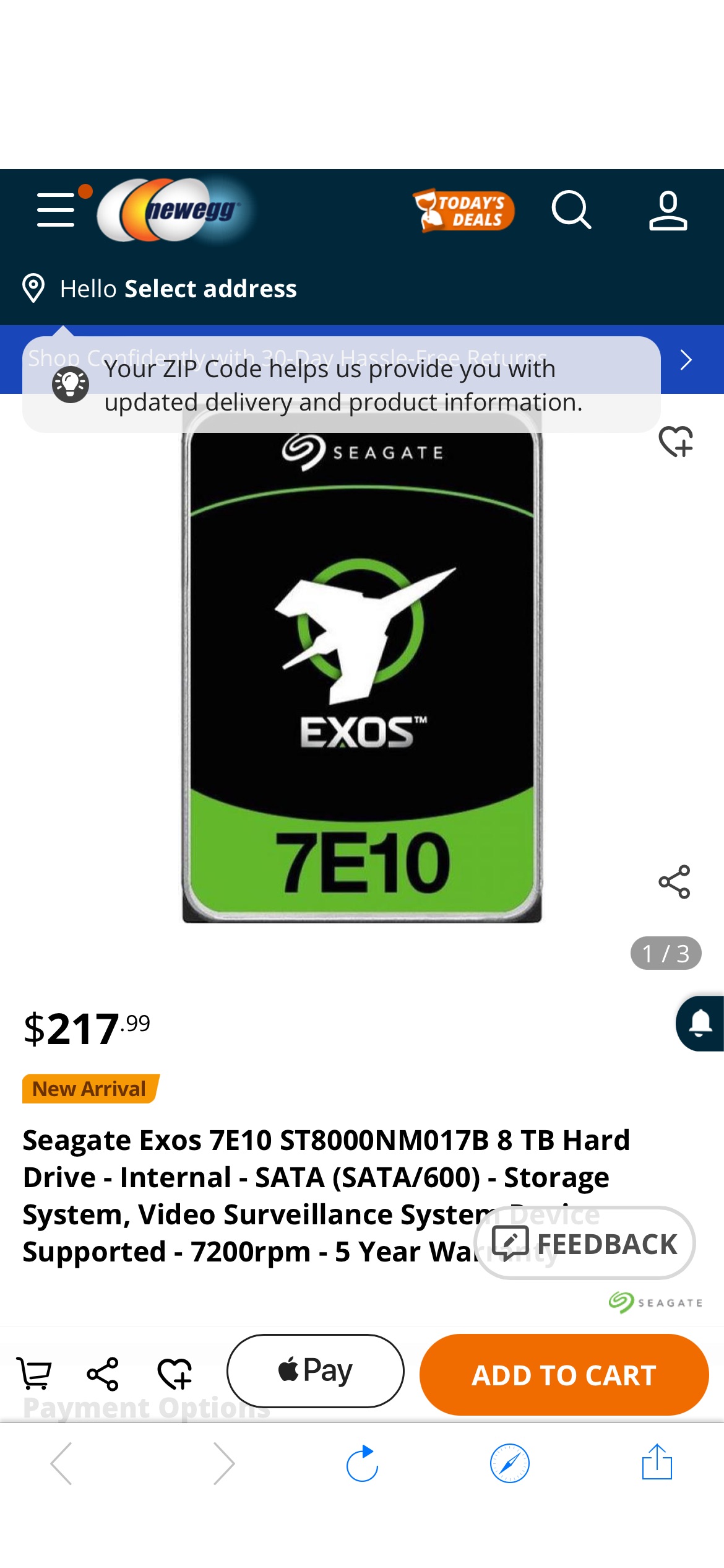 Seagate Exos 7E10 ST8000NM017B 8 TB 希捷银河系列硬盘