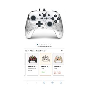 $11.59 Amazon.com: PowerA Enhanced Wired Controller for Nintendo Switch - Pikachu Black & Silver : Everything Else