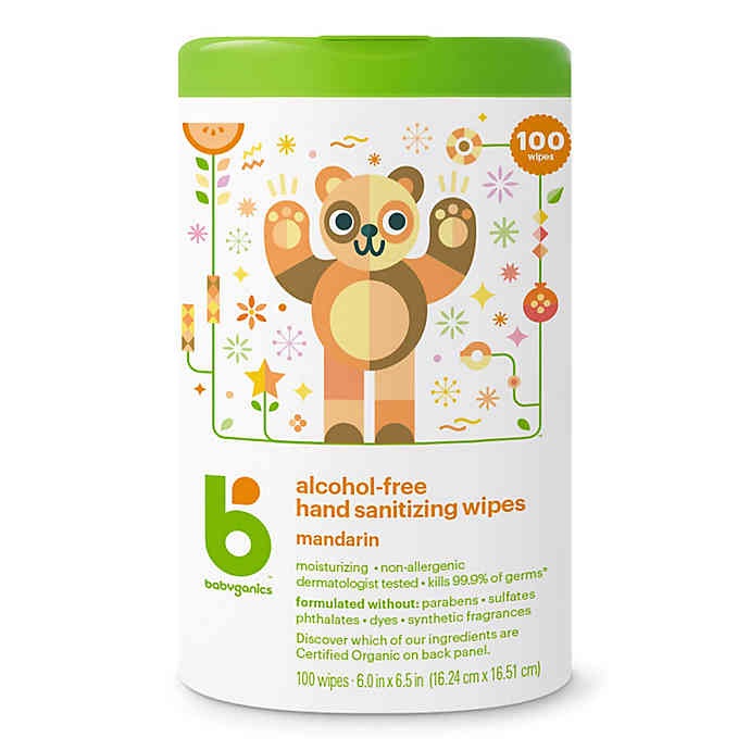 Babyganics® 100-Count Alcohol-Free Mandarin Hand Sanitizing Wipes兒童消毒濕紙巾