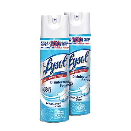 Amazon.com: Lysol Disinfectant Spray, Crisp Linen, 19 oz (Pack of 2) : Health & Househol消毒喷雾