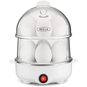 $15.40 Amazon.com: BELLA 双层煮蛋器17288 Double Cooker, Rapid Boiler, Poacher Maker Make up to 14 Large Boiled Eggs, Poaching and Omelete Tray Included, Stack, White: Home & Kitchen
