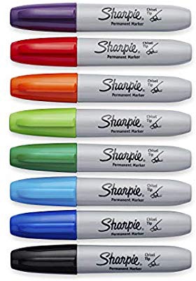 彩笔Amazon.com : Sharpie 38250PP Permanent Markers, Chisel Tip, Assorted Colors, 8-Count : Poster Markers : Office Products