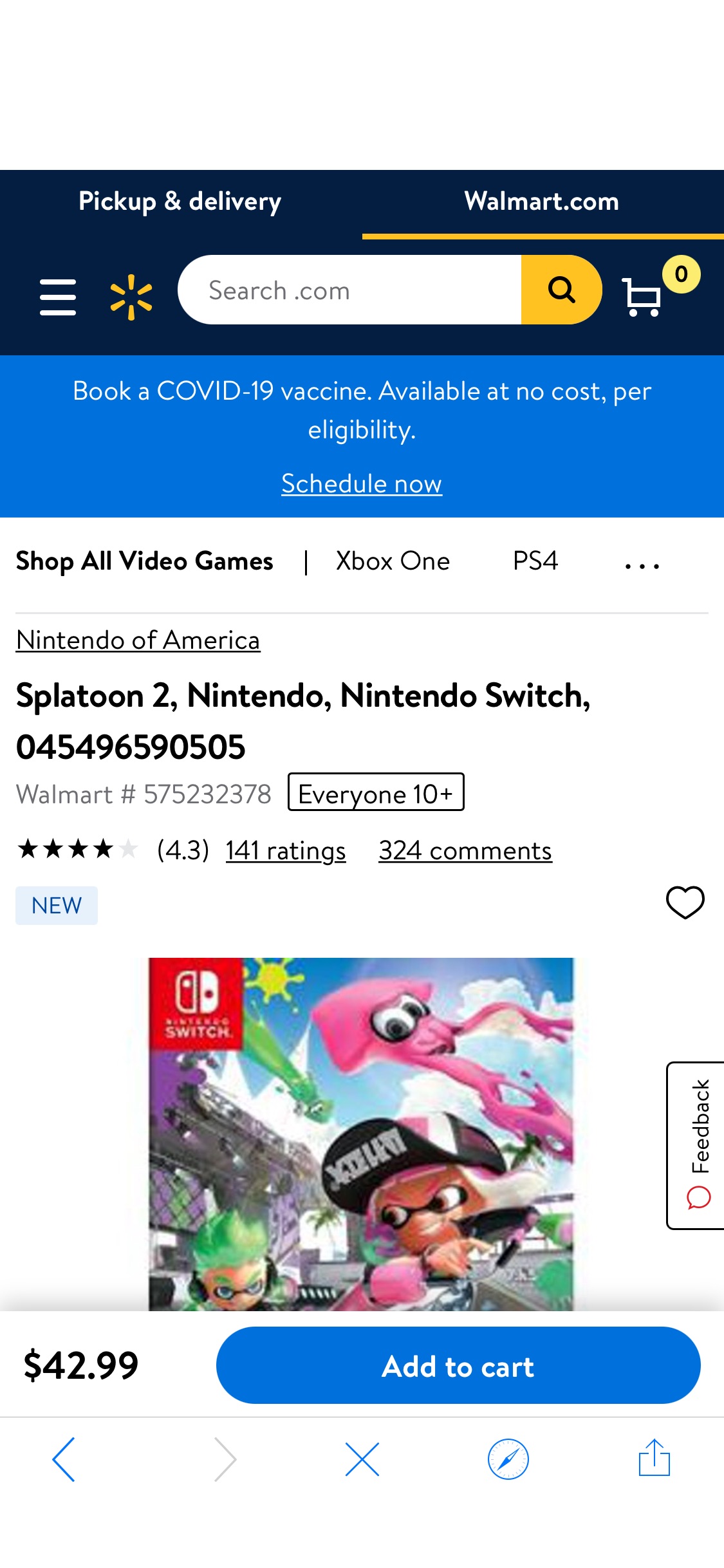 Splatoon 2, Nintendo, Nintendo Switch, 045496590505 - Walmart.com - Walmart.com 喷射战士