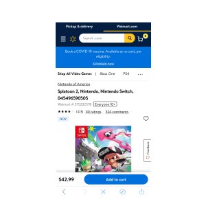 $42.99 Splatoon 2, Nintendo, Nintendo Switch, 045496590505 - Walmart.com - Walmart.com 喷射战士