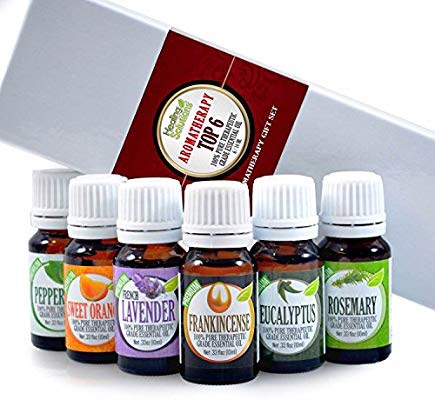 Amazon.com: Aromatherapy Top 6: 100% 纯度，治疗级经典基础精油礼盒 6支/10 ml