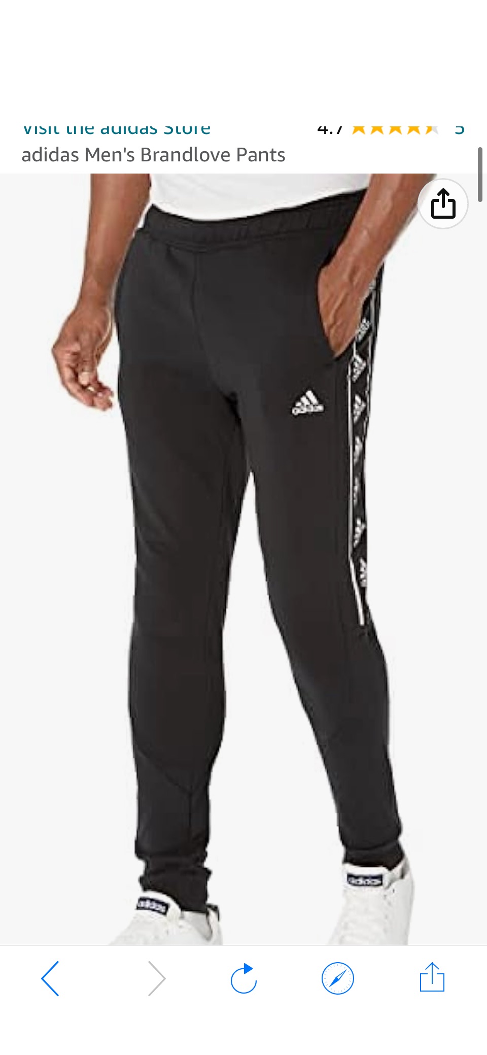 adidas Men's Brandlove Pants, Black, X-Large at Amazon Men’s Clothing store原价55
