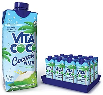Amazon.com : Vita Coco - Pure Coconut Water (330ml x 12) - Naturally Hydrating - Packed With Electrolytes - Gluten Free - Full Of Vitamin C & Potassium : Grocery & Gourmet Food 有机原味椰子水