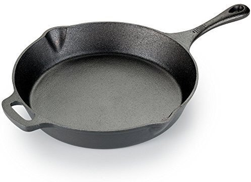 T-fal E83407 Pre-Seasoned Nonstick Durable Cast Iron Skillet / Fry pan Cookware, 12-Inch, Black