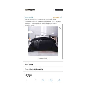 $15 Amazon.com: EDUJIN All Season Queen Down Alternative Quilted Comforter - Soft Bed Comforter with Corner Tabs - Machine Washable -